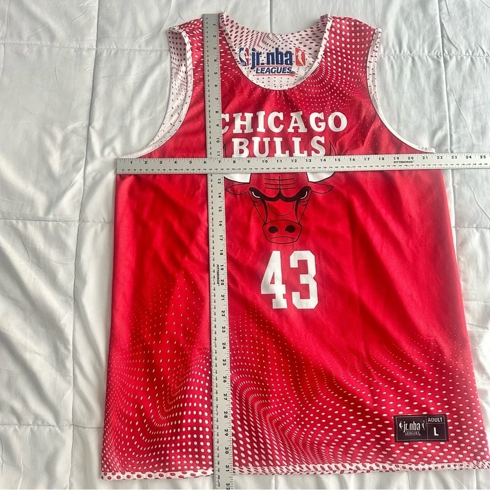 New! Chicago Bulls Jr Nba League Jersey #43 Adult Large Reversible Official - Picture 10 of 10